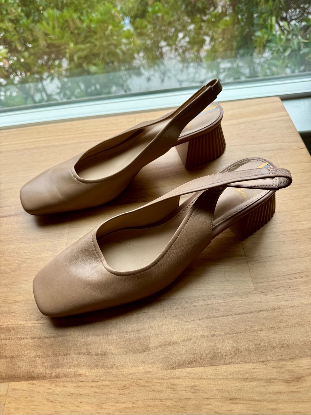 Sam Edelman (USED) Slingback Block Heel Pumps in Beige Nude Size 9 - Picture 2 of 13